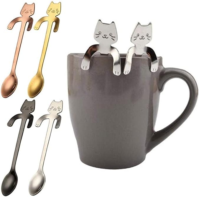 Eternal Spirit Beauty 4 in 1 Coffee, with GANODERMA (REISHI) – Pack of 4. Bonus 1 Stainless Steel Cute Mini Cat Spoon, Assorted Colors