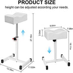 FLOLXNB Pedicure Foot Rest, Foot Massage Pedicure Stool, Tattoo Stand Adjustable Height Footstool Nail Equipment for Home Beauty Salon Spa (White)