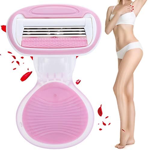 Women's 4 Blades, Smooth Women's Flexball Compact Women's with Travel Case, Armpit Hair Knife Waterproof Non-Slip Trimmer Shaving Set with 4 Blade Refills for Travel Carry
