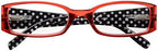 Eyekepper 5-Pack Spring Hinges Polka Dots Patterned Temples Reading Glasses Readers Women Red +2.25