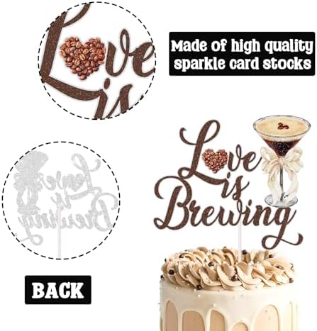 Love is Brewing Cake Topper Coffee Themed Bridal Shower Decorations