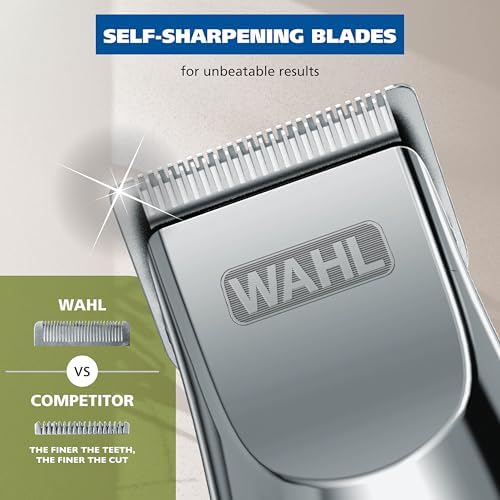Wahl Groomsman Rechargeable Beard Trimmer kit for Mustaches, Nose Hair, and Light Detailing and Grooming with Bonus Wet/Dry Battery Nose Trimmer – Model 5622v
