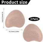3 Pairs Forefoot Cushion Inserts for Women Shoes, Sandals Forefoot Pads for Women High Heels Anti-Slip Insole Pads, Self-Adhesive Shoe Pad Stickers Inside Shoes for Shoe Too Big(Beige White)