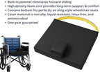 Secure Safety Solutions Wedge Pommel Cushion for Wheelchair with Safety Strap & Convex Bottom - Prevents Forward Sliding, Pressure Relief, Improves Positioning, Elderly Fall Prevention