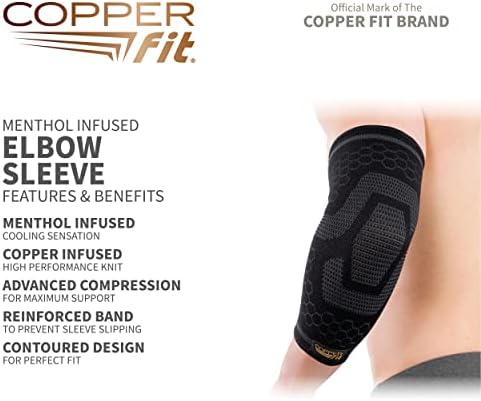 Copper Fit ICE Unisex Elbow Compression Sleeve Infused with Menthol