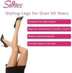 Silkies Women's Control Top Pantyhose with Run Resistant, Light Support Legs (2 Pair Pack)