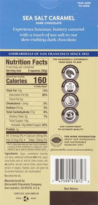 GHIRARDELLI Sea Salt Caramel Dark Chocolate Squares Bar, 4.8 Oz Bar (Pack of 2)