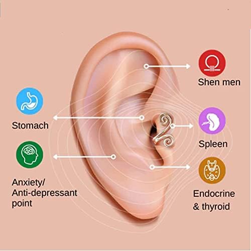3 Pair Acupressure Slimming Earrings, Ear Ornament, Acupressure Earrings, Non Pierced Ears Earrings for Acupressure, Acupressure Earrings for Weight Loss (Black+Gold+Sliver)