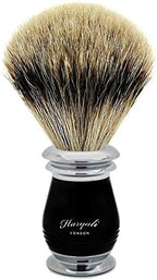 Haryali London Mens Shaving Kit 5 Edge Safety Razor With Silver Tip Badger Hair Shaving Brush and Stand Perfect Set For Men