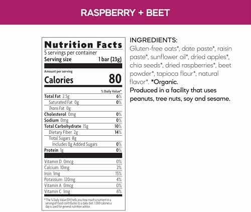 Love Child Organics Oaty Chomps Raspberry + Beet Snack Bars, 4 oz (Pack of 1), Gluten Free, Non-GMO, by Nature's Path