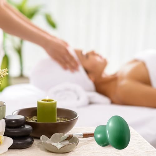 Gatuida 2pcs Green Jade Quartz Massage Rollers Stones Small Facial Massaging Jade Boards Mushroom Shaped Gua Sha Tools Beauty Massagers for Face