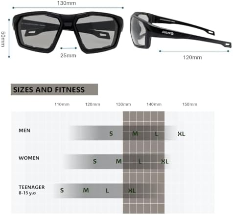 ANSI Z87.1+ Safety Sunglasses, Impact Resistant with EVA Foam, Anti-Fog Windproof for MTB, Cycling, Shooting, Work
