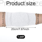 1 Pair Elbow Pads with Thicken Sponge Pad, White Breathable Protective Volleyball Elbow Pads Fitness Arm Knee Protector Volleyball Sponge Support for Kids Men Women Elderly