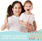 20 Pieces Kids Bamboo Soft Bristles Toothbrushes Toddler Toothbrush Manual Travel Toothbrushes for Kids Children Home School Travel Teeth Oral Dental Care, 5.7 Inch, Individually Wrapped