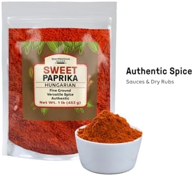 Unpretentious Sweet Hungarian Paprika, 1 lb, Sweet & Savory, Fine Powder, Dry Rubs & Garnishes