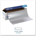 Boardwalk BWK 7120 500' Length, 12" Width, 20 Micron Thickness Heavy-Duty Aluminum Foil Roll