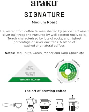 ARAKU Medium Roast Specialty Coffee - Signature - 250g Whole Bean Arabica Coffee - Made for Moka Pot, Drip, French Press, AeroPress