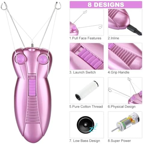 WAYCOM Ladies Facial Hair Remover Electric Women's Beauty Epilator Facial Threading Hair Removal Shaver Face Massager Pull Faces Delicate Device Depilation -Christmas Birthday Present