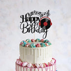 Black Glitter Record Happy Birthday Cake Topper，Music Lover Theme Birthday Party Supplies，Vinyl Retro Rock/CD Hip Hop Dancing Ball Party Decoration Supplies (music)