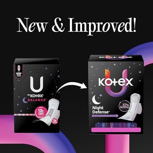 Kotex Ultra Thin Overnight Pads with Wings, Extra Heavy Absorbency, 34 Count (Packaging May Vary)