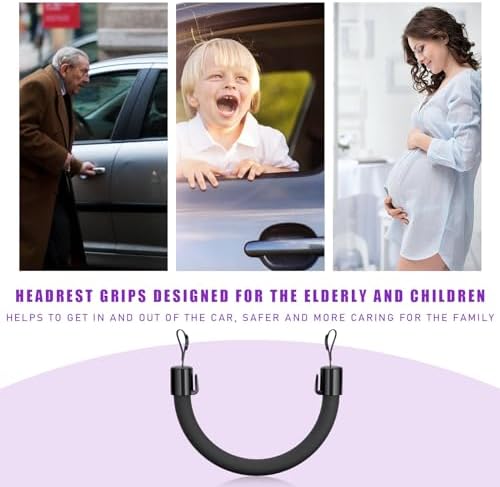 2 PCS Car Headrest Grab Handle, Auto Rear Seat Passenger Chair Armrest, Universal Vehicle Assist Safety Grip Handle Accessories for Elderly Kids