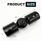 SVNR Heavy Duty 1 Inch Bay Window Corner Curtain Rod Connector, Set of 1 Black Stainless Steel Metal Hinged Elbow Connectors with Screwdriver for Easy Installation