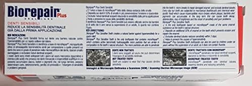 Biorepair Sensitive Teeth Daily Toothpaste - 2.54 Fluid Ounces (75ml) Tubes (Pack of 6) [ Italian Import ]
