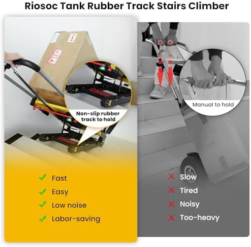 Electric Stair Climbing Dolly, Heavy Duty, Powered Stair Climber Dolly Cart with 6 Wheels Motor Powered for Furniture Logistics Warehouse, Yellow