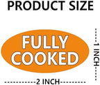 Fully Cooked Grocery Store Food Labels 2x1 Inch Adhesive Stickers for Food,500 Pcs Per Roll