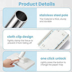 Snap Grip Mini Mop, Zero Touch Cloth Changing Mop with Automatic Push Pull Handle,360 Rotating Lazy Mops Wet Dry for Whole House Cleaning,Retractable Gap Dust Cleaner Flat Mops,5 Cloths