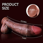 12.5" Huge Thick Dildo, 3" Diameter Dual Density Platinum Silicone Realistic Dildos with Strong Suction Cup for Advanced G-Spot Penis Play, Hands-Free Sex Toy for Men, Women & Couples