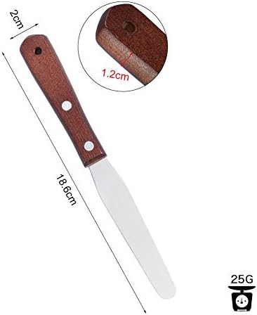 Spatula Wax, Asixx Waxing Spatula Metal Wax Mixing Knife Applicator Wood Handle Hair Removal Tool for Applying or Mixing Cartridge Wax, Hot Wax, Cold Wax, Beeswax, Etc