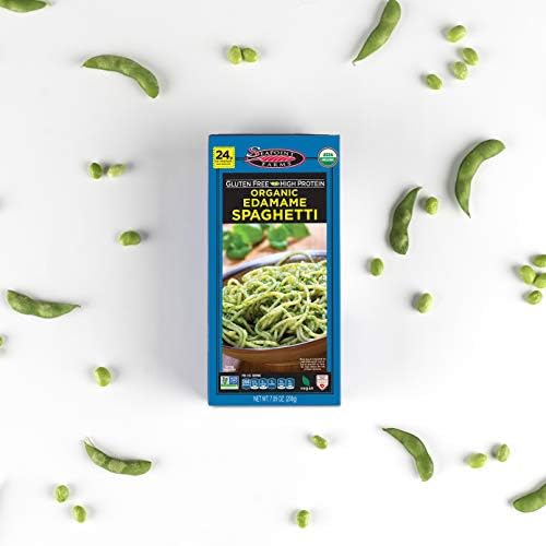 Seapoint Farms Organic Edamame Spaghetti Noodles, 24g High Protein, 1 Ingredient, Low Carb, Gluten Free, Vegan, Non-GMO, Kosher, Healthy Plant-Based Pasta for Quick Meals, 7.05 oz (Pack of 3)