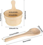 Bathroom Organic Wooden Bucket and Ladle Set for Sauna Spa Bath Accessories