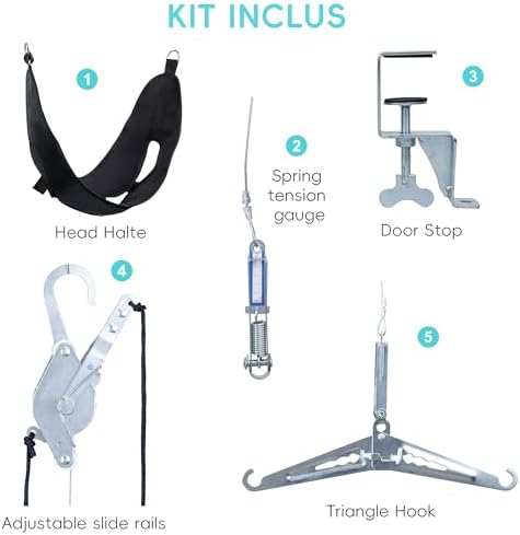 Cervical Neck Traction Device Over-The-Door, No Need for Handheld or Water Bag Portable Neck Stretcher,Effective Home Physical Therapy for Neck Pain Relief, Adjustable Tension Levels