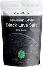 Viva Doria Hawaiian Black Lava Sea Salt, Fine Grain, Lava Salt, 2 lb (907 g)
