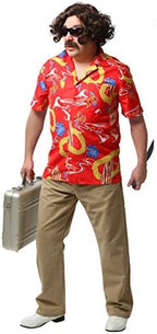 Fear and Loathing in Las Vegas Dr. Gonzo Costume for Adults - Includes Wig, Mustache, Sunglasses, & Floral Shirt