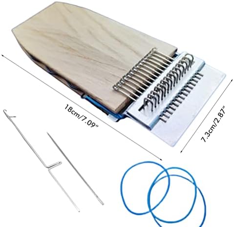 Small Weaving Loom, 14/12 Hooks Wooden Darning Loom Speedweve Type Weave Tool, Mini Knitting Machine for DIY Weaving Arts, Repair Clothes, Beginners Mending Socks (14 Hooks)
