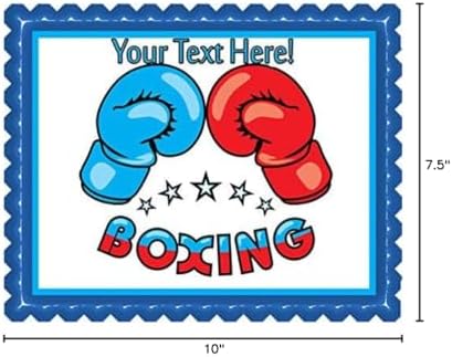 Boxing Gloves - Edible Cake Topper - 7.5" x 10" (1/4 sheet) rectangular