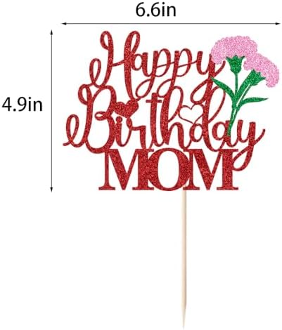 Happy Birthday MOM Cake Topper, Mother's Day Party Decorations,Mother's/Women's Birthday Party Decorations Supplies ((MOM-7)