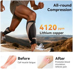 Copper-Infused Calf Compression Sleeves for Men & Women 1 Pair [Medical-Grade & Ultra Comfort] Leg Compression Sleeve for Shin Splint Relief, Varicose Veins,Calf Sleeve for Running (Medium)