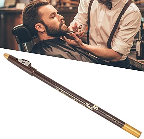 ANGGREK Beard Lineup Pen, White Hairline Pen Professional Beard Pencil Filler Household Beard Pencil Liner Shaping Styling Tool(Dark Brown)