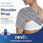 REVIX Microwavable Shoulder Heating Pad for Rotator Cuff, Moist Heating Pads Microwavable with Adjustable Strap, Shoulder Heating Pads for Upper Back Muscle Relaxation & Relief, Gray
