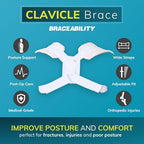 BraceAbility Clavicle Support Brace - Figure 8 Upper Back Brace Posture Corrector for Women and Men, Shoulder Straightener, Kyphosis Relief, Sling for Injuries and Fractures (Large)