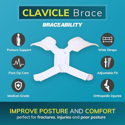 BraceAbility Pediatric Clavicle Support Brace - Figure 8 Upper Back Brace Posture Corrector for Kids, Shoulder Straightener, Kyphosis Relief, Youth Sling for Injuries and Fractures (Extra Small)