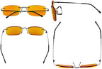 Eyekepper Titanium Rimless Orange Tinted Lenses Computer Reading Glasses Readers Men Women
