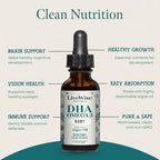 LiveWise Naturals DHA Omega 3 Drops for Kids - Vegan Liquid Omega 3 for Infants, Toddlers & Children - Essential DHA Supplement for Baby Brain, Eye & Immune Health