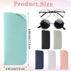 6 Pack Soft Eyeglass Cases for Women, Slim Reading Eyeglasses Cases Leather Eyeglass Case Portable Pu Leather Glasses Sunglass Pouch Travel Glass Case for Men Woman（6 Colors）
