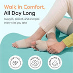 ZenToes Metatarsal Pads for Men and Women - Ball of Foot Support Cushions for Sesamoiditis, Metatarsalgia, Morton's Neuroma - 2 Pairs Fabric Sleeves with Gel Inserts (Small, Beige)