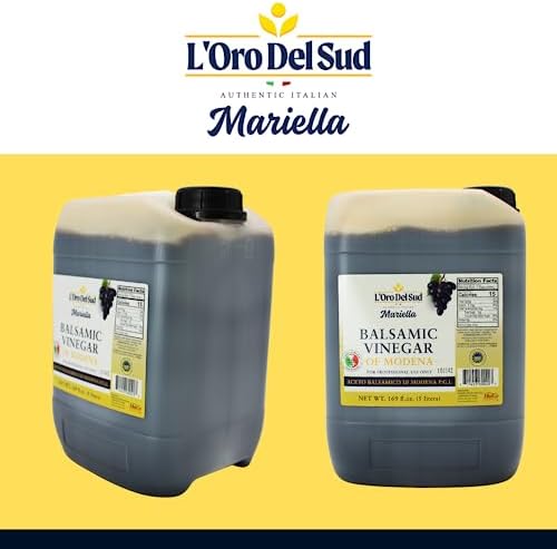 Mariella Premium Aged Balsamic Vinegar of Modena, IGP Certified, 5 liters (169 fl oz), Product of Italy, Bulk Packaging Refill, Foodservice, Repacking, Restaurants, Home Use
